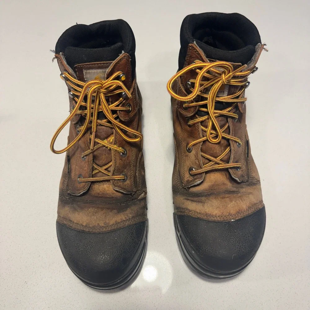 Carhartt Work Boots Men 11.5 M Brown Leather Composite Toe Well Worn
